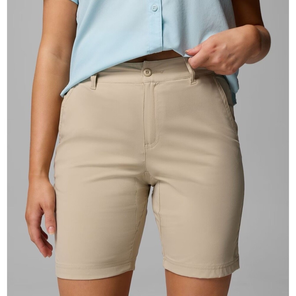 Columbia Women's Leslie Falls Long Shorts II Sz 6 Small Active Fit Tan New NWT